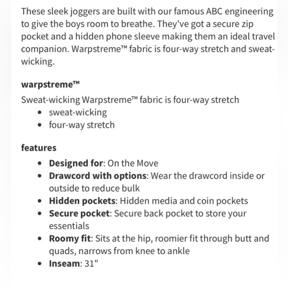 Lululemon sz M ABC Jogger Warpstreme Black Jogger Pants great condition - Picture 13 of 13